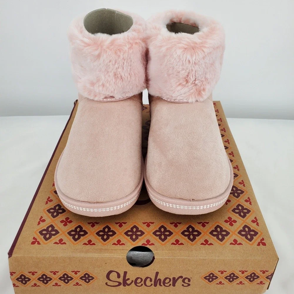 Skechers‎ Cozy Campfire Slipper Boots Faux Fur Meant to Be Blush Womens 7.5 New